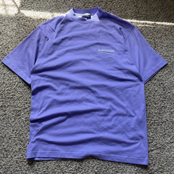 Balenciaga Political Campaign logo-print T-shirt Purple size Xl - Picture 1 of 6